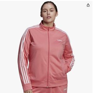 Adidas Essentials 3-Stripe Track Jacket Hazy Rose Pink Small